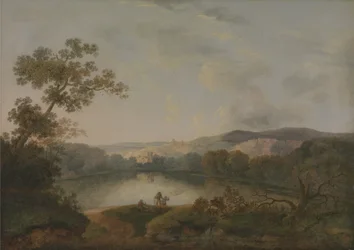 Ein Blick auf einen See mit Fischern